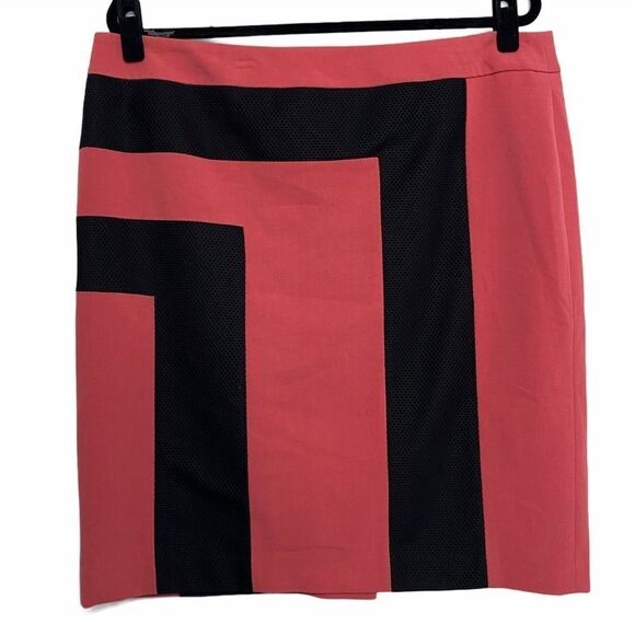 Nine West Pink & Black Color Block Skirt - Picture 1 of 6